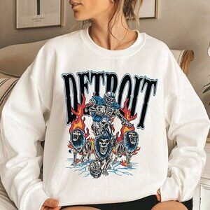 Detroit Lions Crewneck Sweatshirt Cozy Sana Retro Team Fan Game Day Gift 17